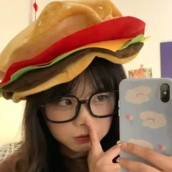 女性と子供のためのハンバーガーとポテトの帽子,ハロウィーン,クリスマス,パーティーのための服,短納期