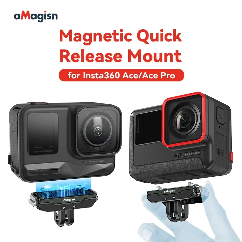 1pcs aMagisn Metal Magnetic Quick Release base Adapter Mount portability Sports Camera Accessory for Insta360 Ace/AcePro