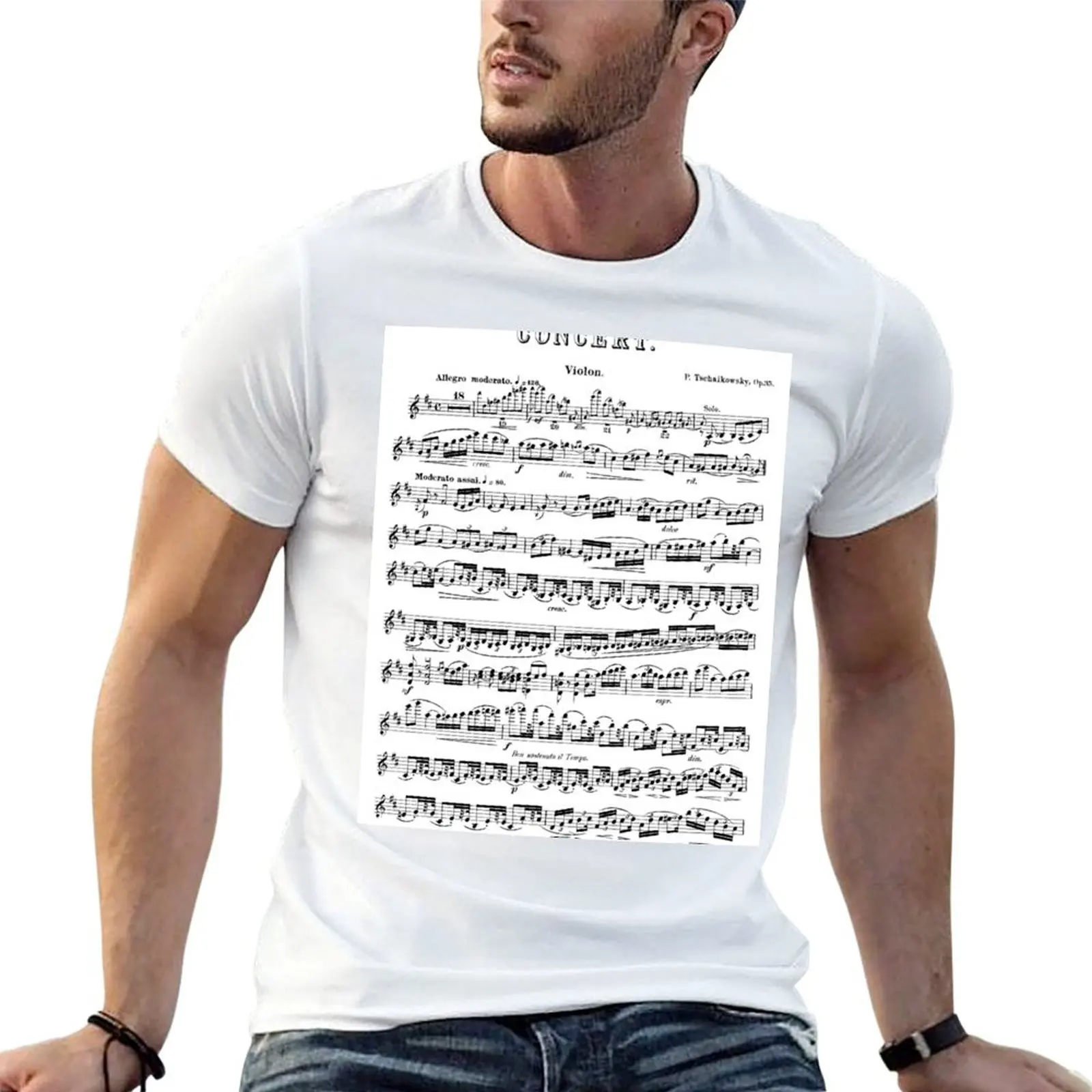 

man plain high Concerto Tchaikovsky cotton T-Shirt t man shirt t Violin quality shirt