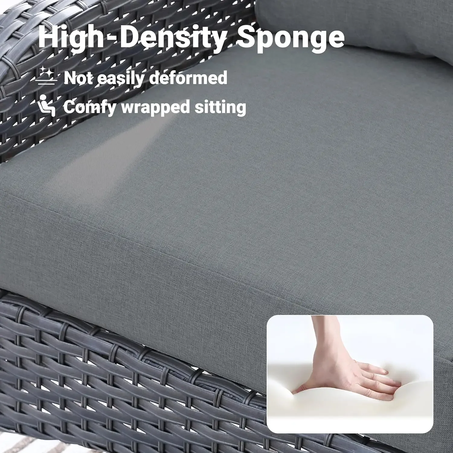 [¡Oferta de tiempo limitado, ¡Solo hoy! ]Juego de muebles de patio de 2 piezas, sillas de mimbre para exteriores de 2, sillas de ratán con respaldo alto para todo tipo de clima 2