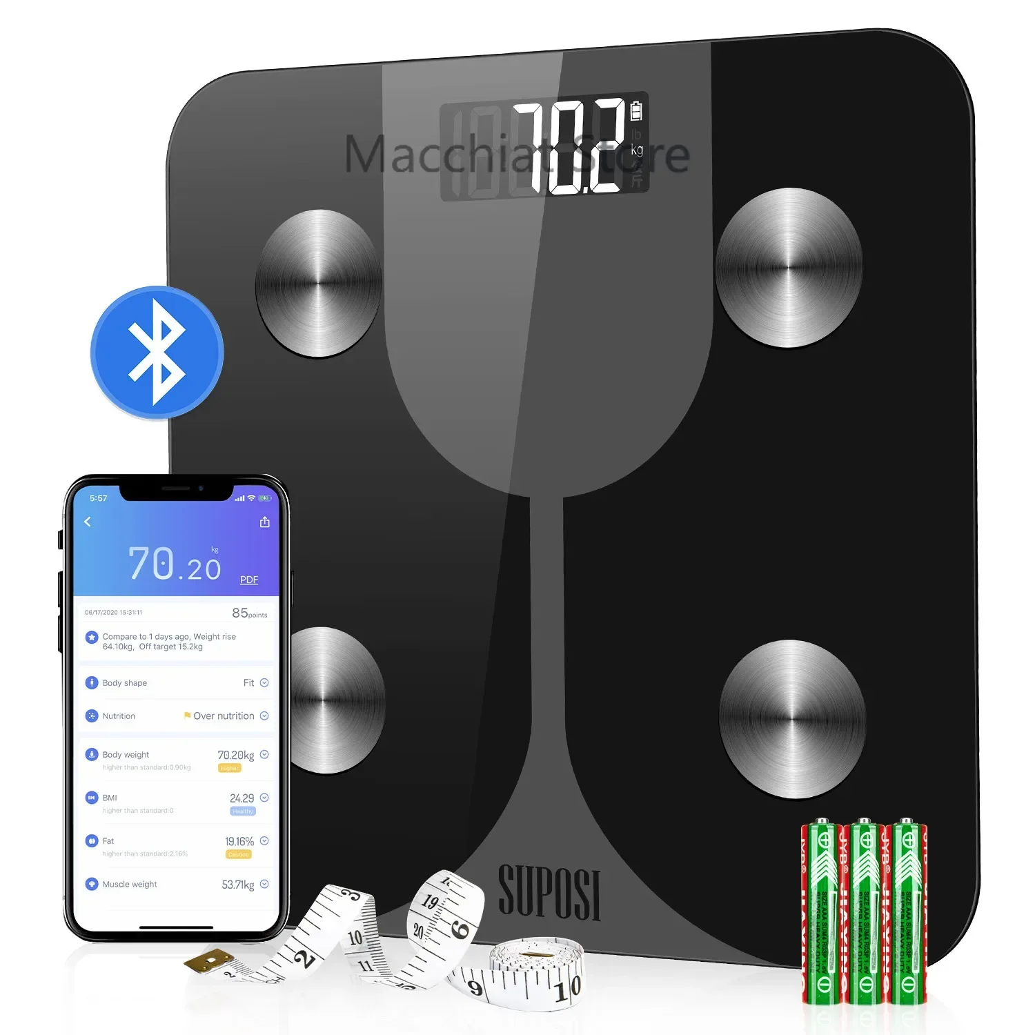 Body Fat Bathroom Scale Keeps Your BMI Under Control and Gets A Healthy  with  Battery Version