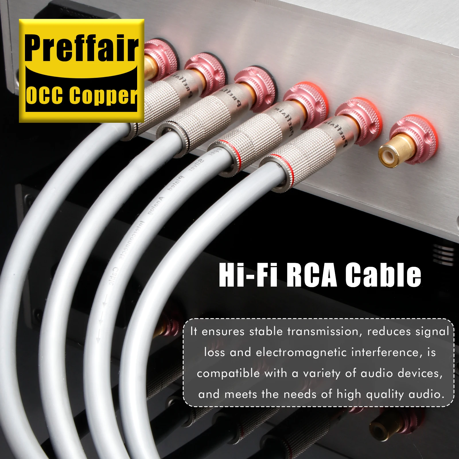 Preffair 7N OCC Silver Plated Audio Cable X465 RCA/XLR Interconnect/Balanced Wires 1 Pair for  HiFi  AMP/CD/Mixer