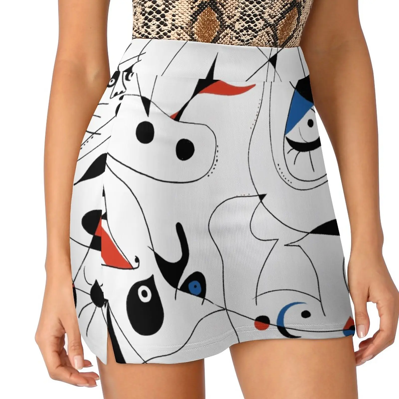 Joan Mirò #5 Women's skirt With Pocket Vintage Skirt Printing A Line Skirts Summer Clothes Abstract Art Lines Minimal Art