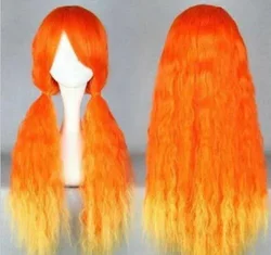 Cosplay Lolita Long Curly Orange & Yellow Heat Resistant mix Party Hair Wig