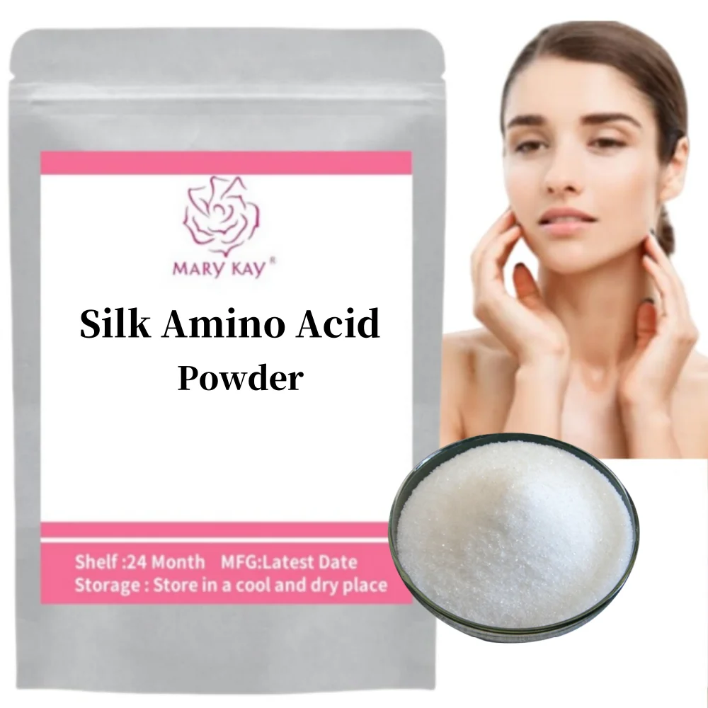 Pó de aminoácidos de seda, fibroína, hidrolisados Silk Protein, Silk Protein, Cosmetic Raw Materia Color, Hot Supply, 50g