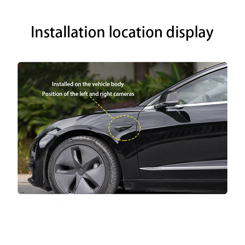 For Tesla Model 3/Y Side Camera Protection Cover Carbon Fiber Fender Trim Cover Car Modification Accessories Tesla 2017-2024 - view 5