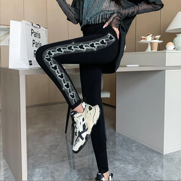 High Elastic Modal Base Layer Pants Nine Points Slim Fit Outerwear Autumn Winter Spring Seasonal Style for Young Women