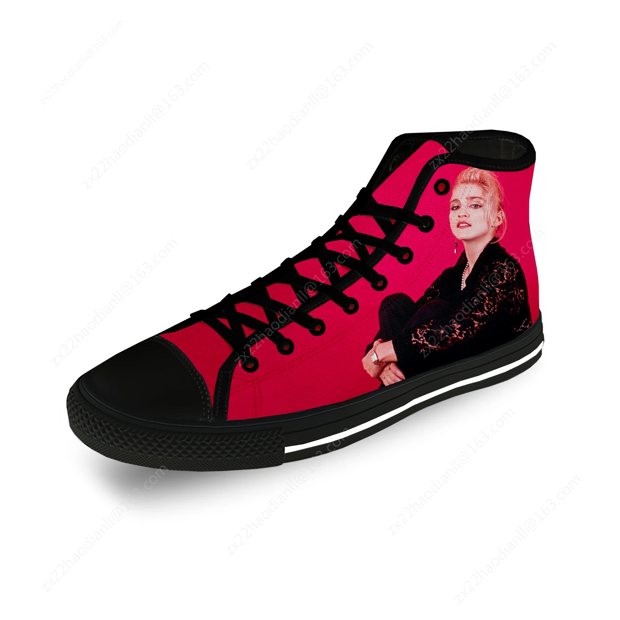 Madonna Pop Singer Music Funny Casual Cloth Fashion 3D Print High Top Canvas Shoes Men Women Lightweight Breathable Sneakers