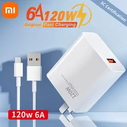 Xiaomi 120W GaN USB Fast Charger Type C Phone Quick Charge 3.0 Power Adapter For iPhone iPad Samsung Huawei Realme Oppo Oneplus