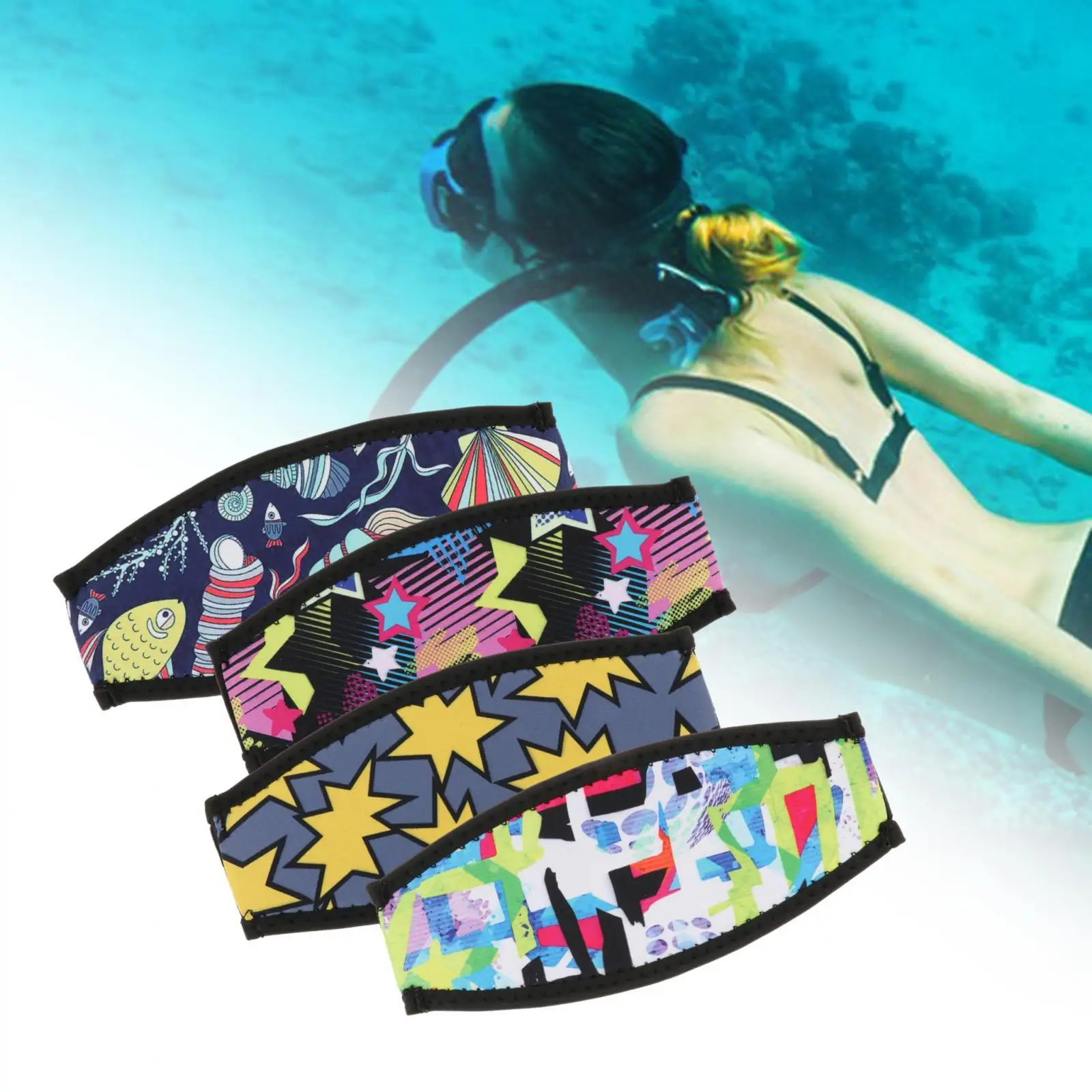 

Neoprene Mask Strap Cover Wrapper Comfortable Protection for Scuba Swimming