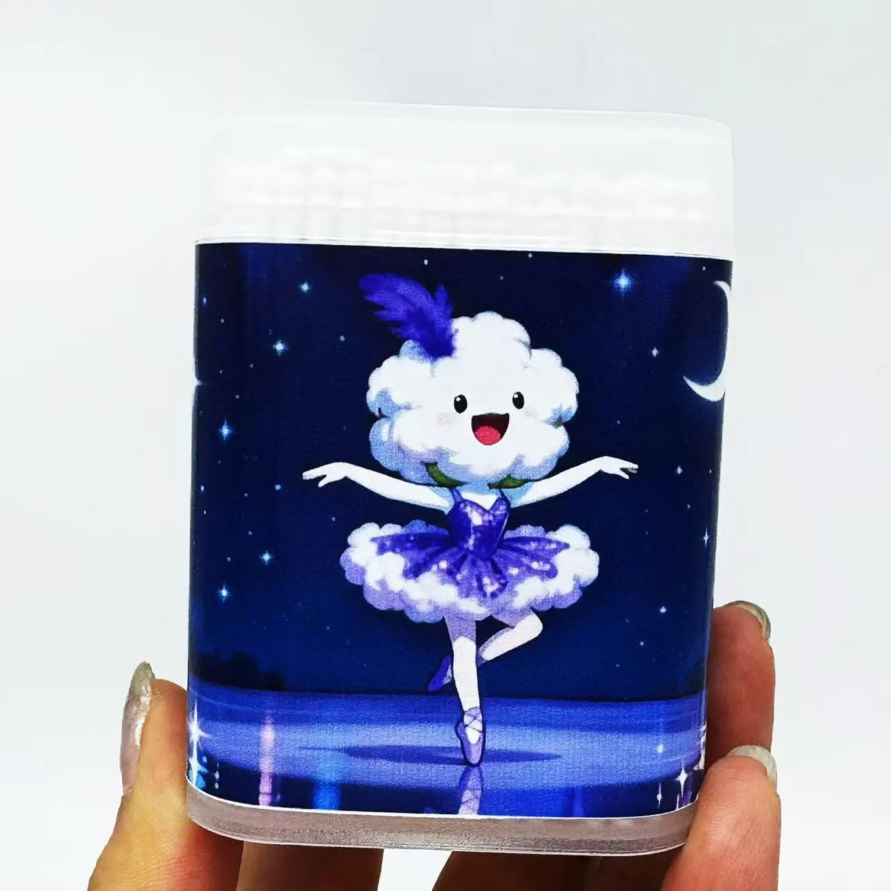 600 Uds hisopos de algodón de doble punta con temática de Ballet, hisopos de algodón creativos de la serie Ballet, hisopos de algodón redondos finos blancos