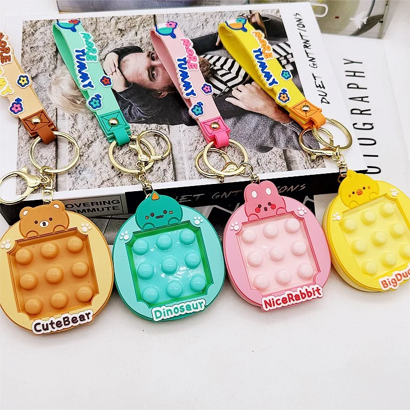 Cute Cartoon Bubble Music Keychain Creative Cars and Bags Pendant Couple Small Gift