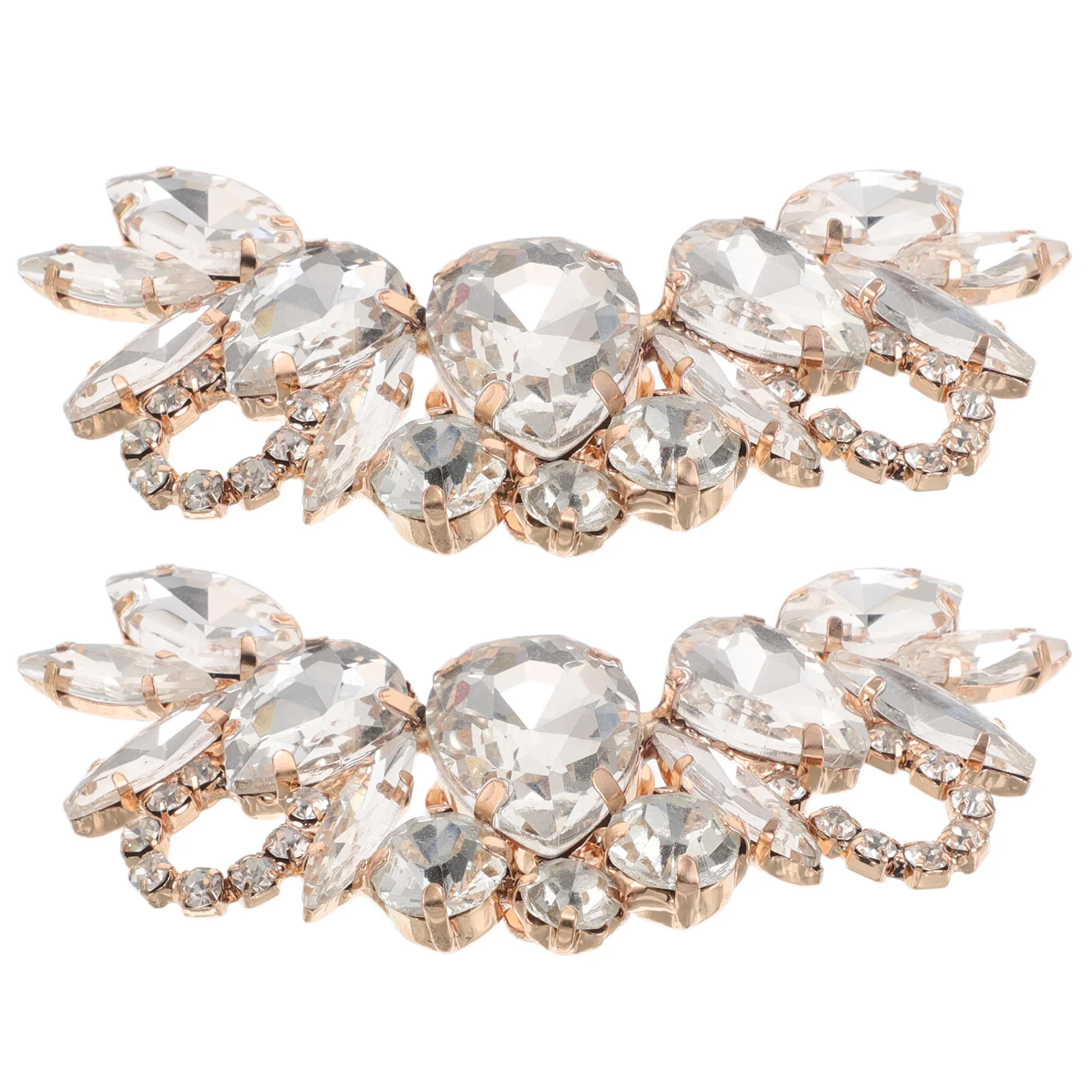 

2Pcs Crystal Glass Rhinestone High Heel Shoe Clips Removable Shoe Buckles Wedding Party Decorative Shoes Charms