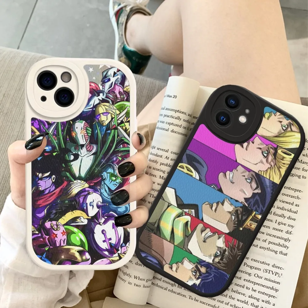 Anime JoJo Bizarre Adventure Phone Case Hard Leather For iPhone 14 13 12 Mini 11 14 Pro Max Xs X Xr 7 8 Plus Fundas