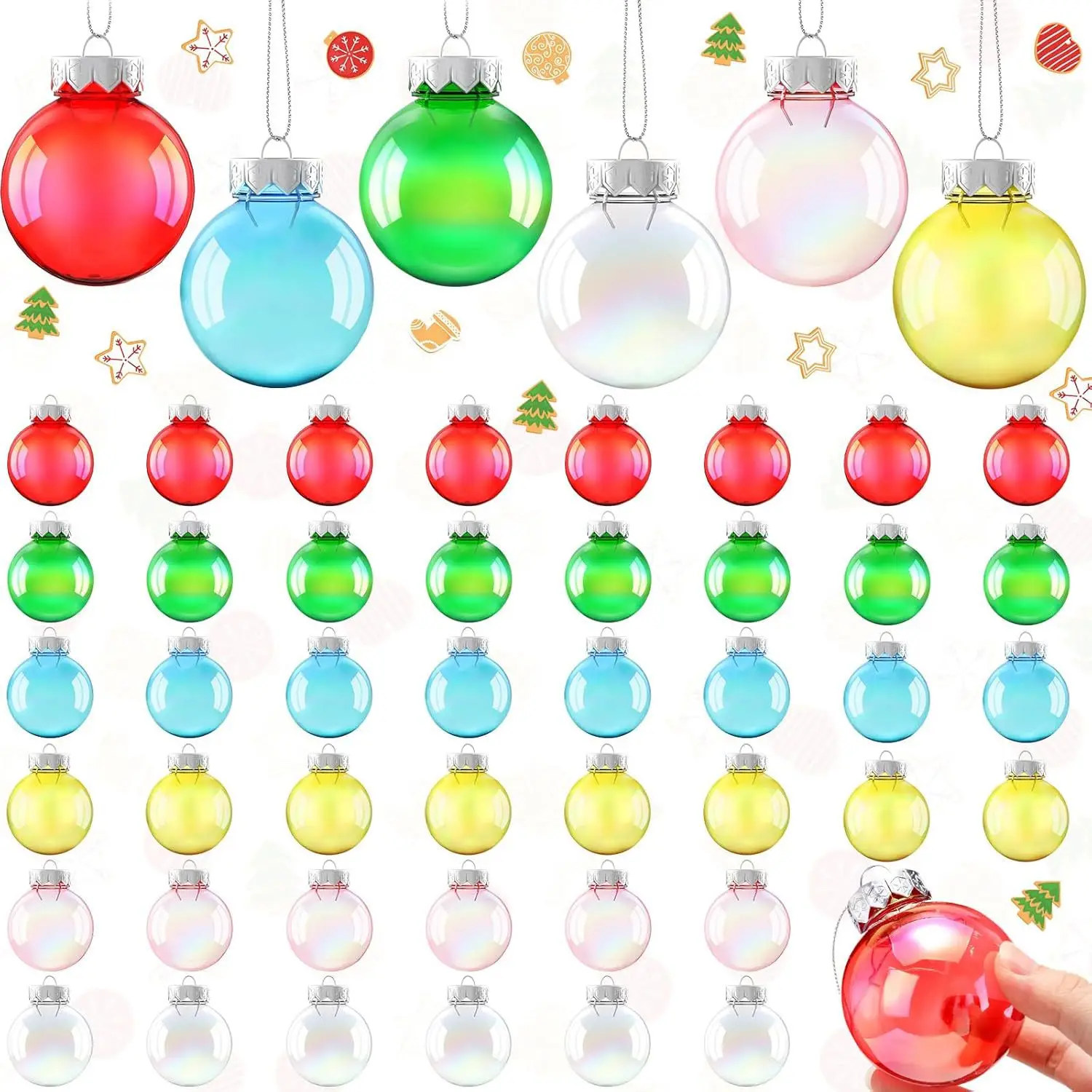 

6PC Christmas Tree Hanging Ornaments 6cm/8cm Colorful Christmas Balls for Mall Window Wedding Birthday Party DIY Christmas Decor