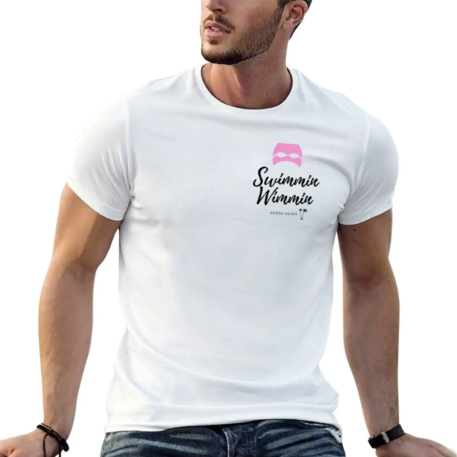 Swimmin Wimmin Group Noosa Heads Aqua Marine T-Shirt funny shirt cotton anime t shirt for men