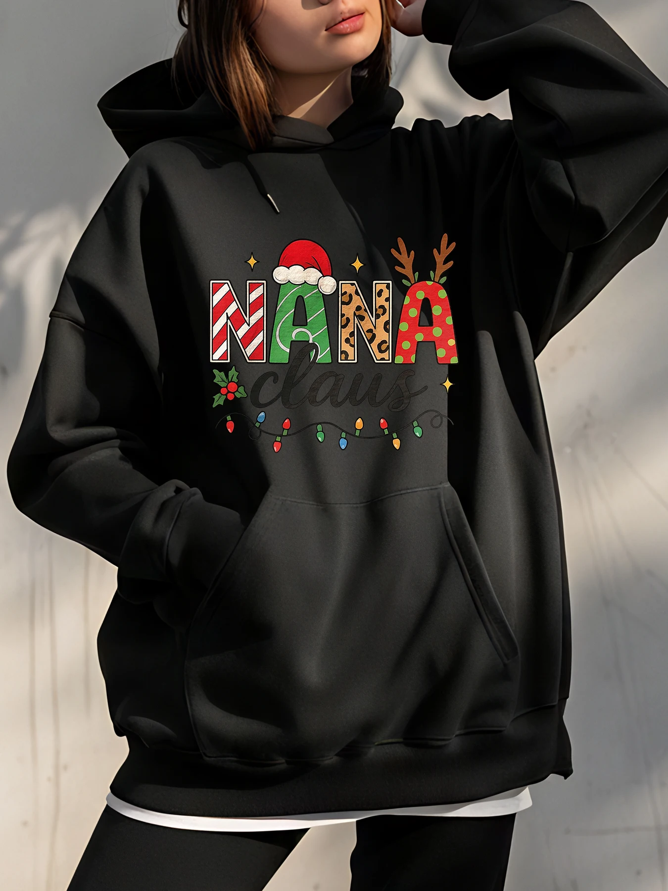 

Рождественская толстовка с принтом Nana Claus, женская праздничная толстовка, праздничный подарок для бабушки, Рождественский наряд