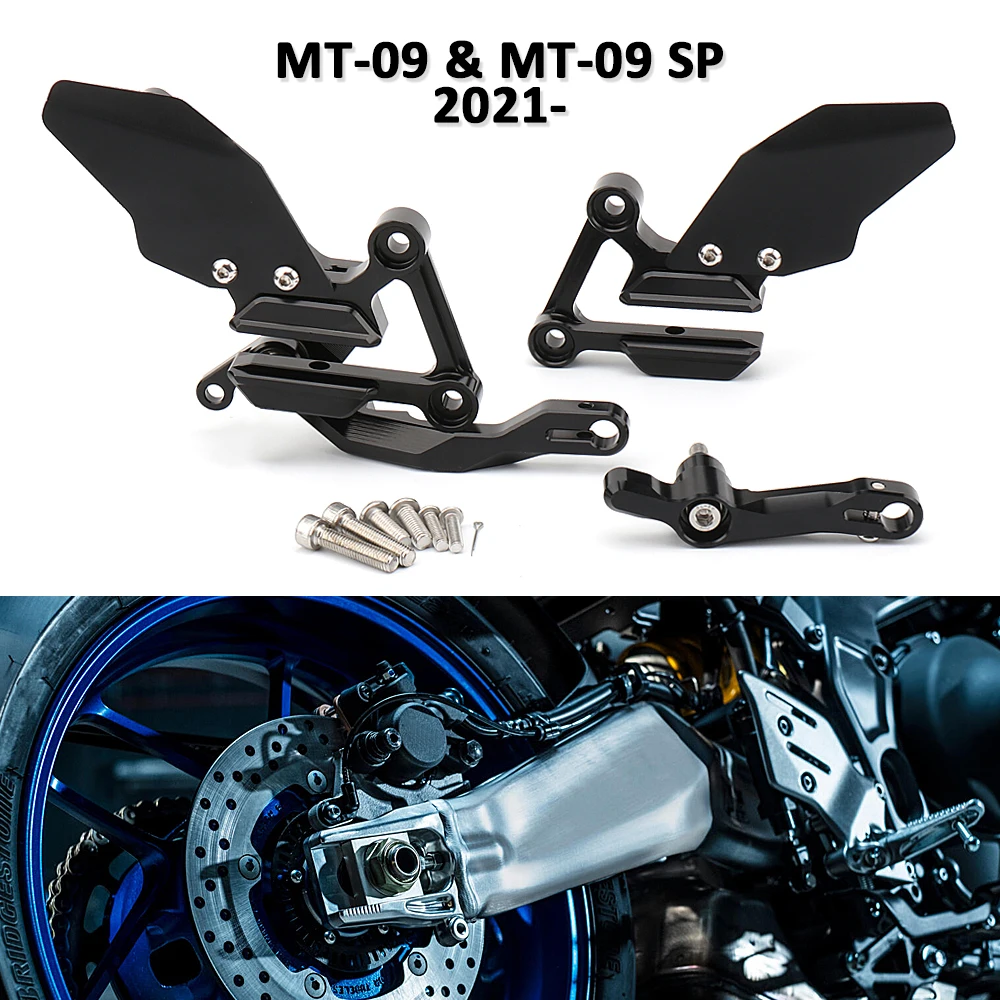 

Motorcycle Accessories Foot Rests Black Pegs Pedal Footpegs Mounting Kit Fit For Yamaha mt09 MT-09 MT 09 MT09 SP 2021 2022 2023