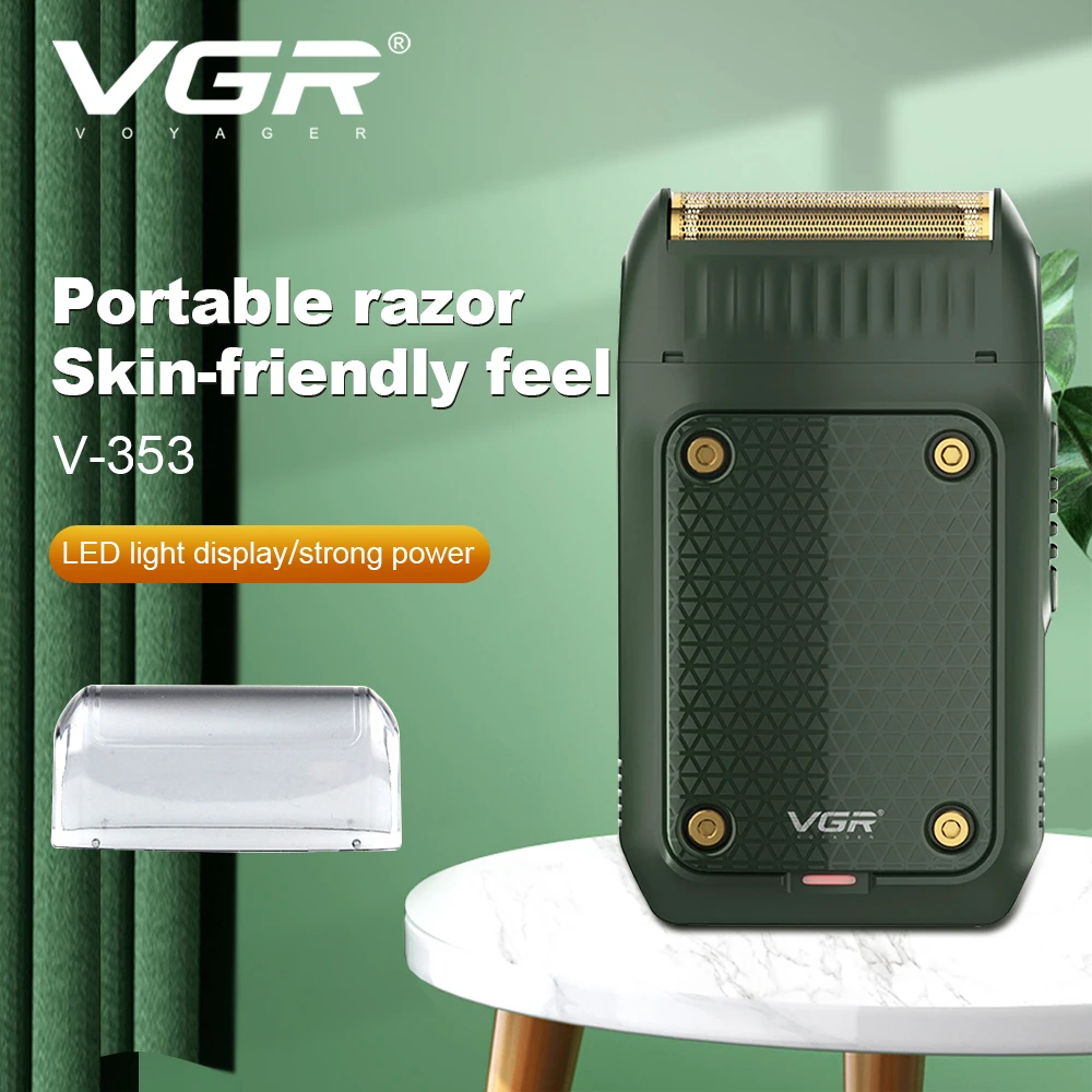 VGR 353 Beard Shaver Professional Hair Trimmer Electric Face Shaving Machine Men's USB Charging Safety Face Shaver for Men