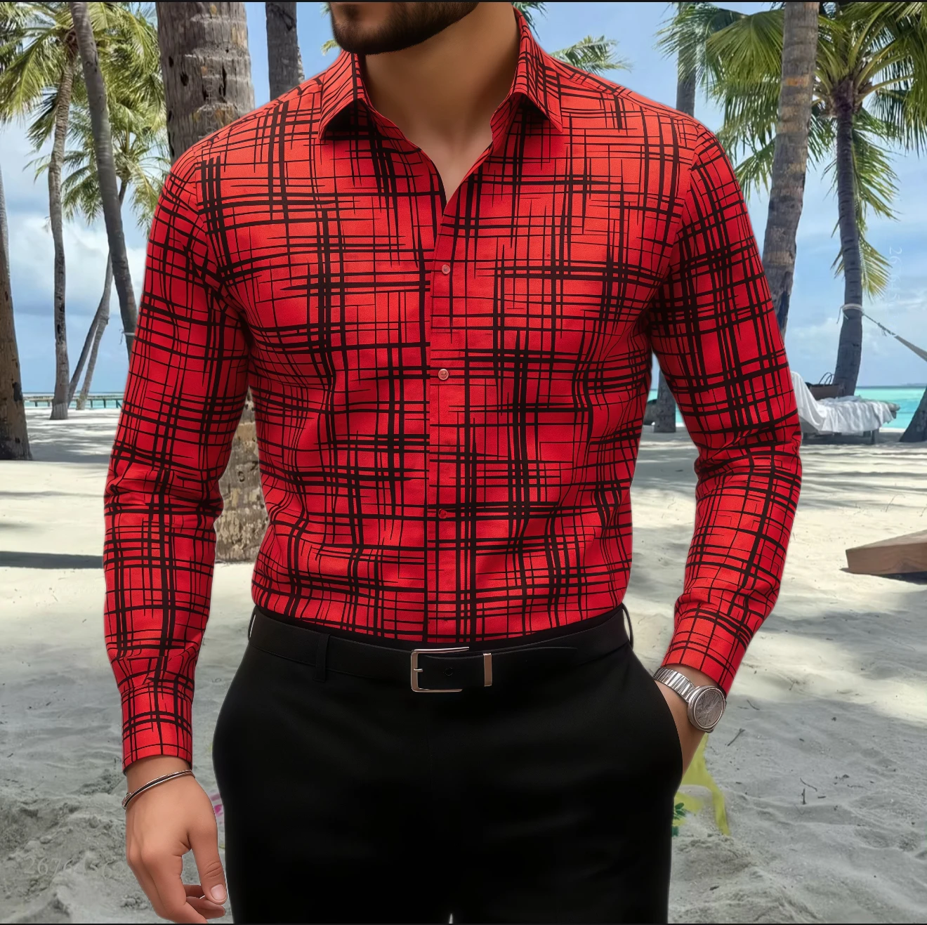 Męska koszula na wiosnę i jesień, zapinana na guziki, w kratę, z długim rękawem, luksusowa, z kołnierzykiem, oversize, odzież męska na zewnątrz, w stylu streetwear.