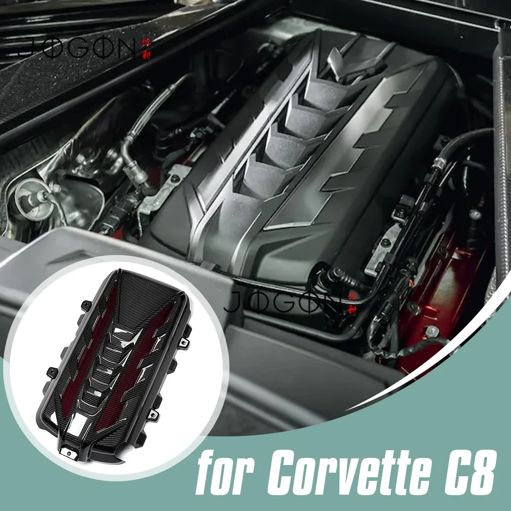 

For Corvette C8 Stingray Coupe Z51 E-Ray 2020-2025 Carbon Fiber Car Exterior Car Engine Hood Bay Engine Bonnet Cover Trim
