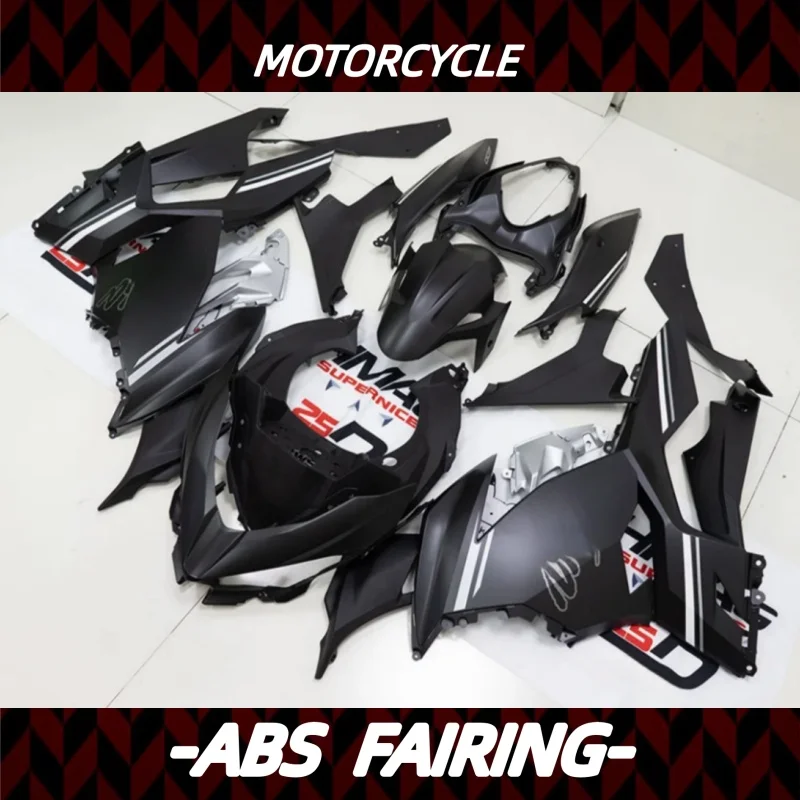 2023 New Black Grid Print Motorcycle For Ninja400 Bodywork Cowling Fit Ninja 400 18-19--20-21 Injection Full Fairing Kit