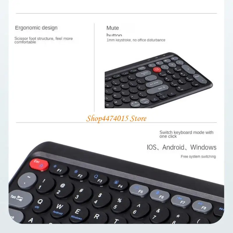 

K1AA Bluetooth-compatible 2.4G Keyboard Perfect for Phones, Tablets, Laptops