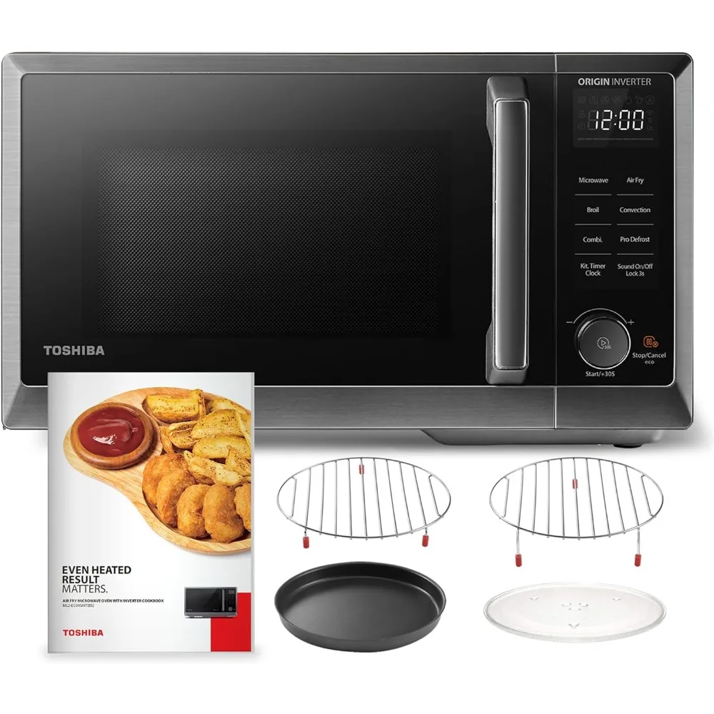 Forno De Microondas Com Inversor, Combo De Fritadeira Saudável, Convecção De Bancada, Som De Mesa Turntable ligado e desligado, 6 em 1, 11,3 em