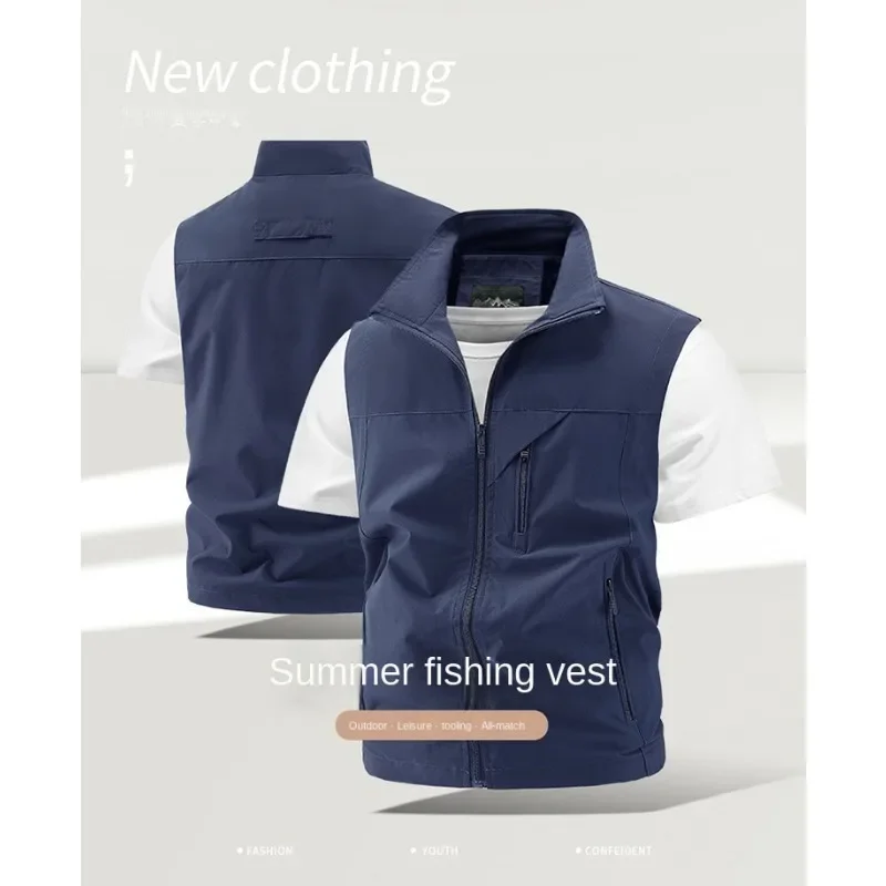 

Work Vest Men Sleeveless Jacket Waterproof Men's Tactical Plus Size Outerwear MAN Windbreaker Coat Fishing Clothing Embroidered