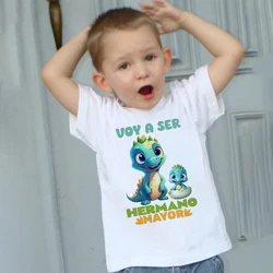 I Will Become A Brother Spanish Print Kids Shirt Pregnant Announcement T-shirt Boys Short Sleeve Tee Child Summer Clothes Tops