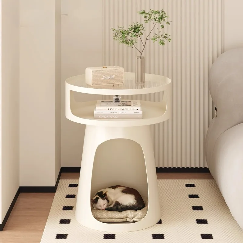 tw-Small Pet Cat Bed Sofa Side Table Living Room End Table Pet House Multi-Functional Cat Nest