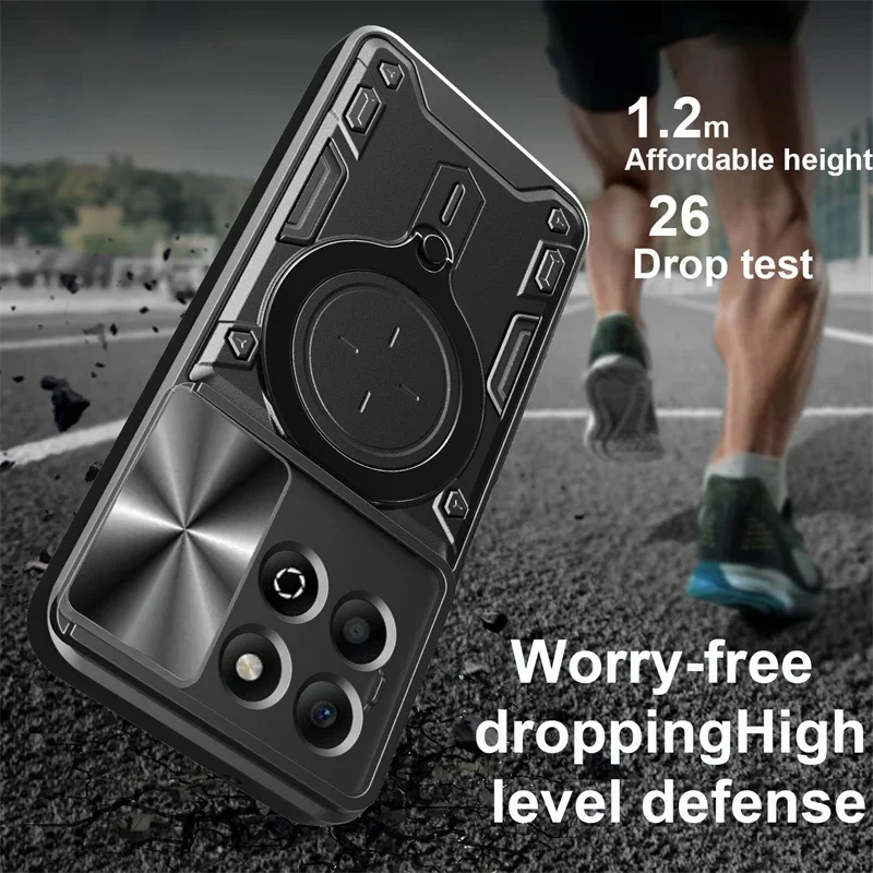 حافظة لهاتف Honor X6b 4G حافظة حلقية مغناطيسية غطاء خلفي لهاتف HonorX6b Honor Honer X6 b X 6b 4G كاميرا منزلق حماية درع Funda