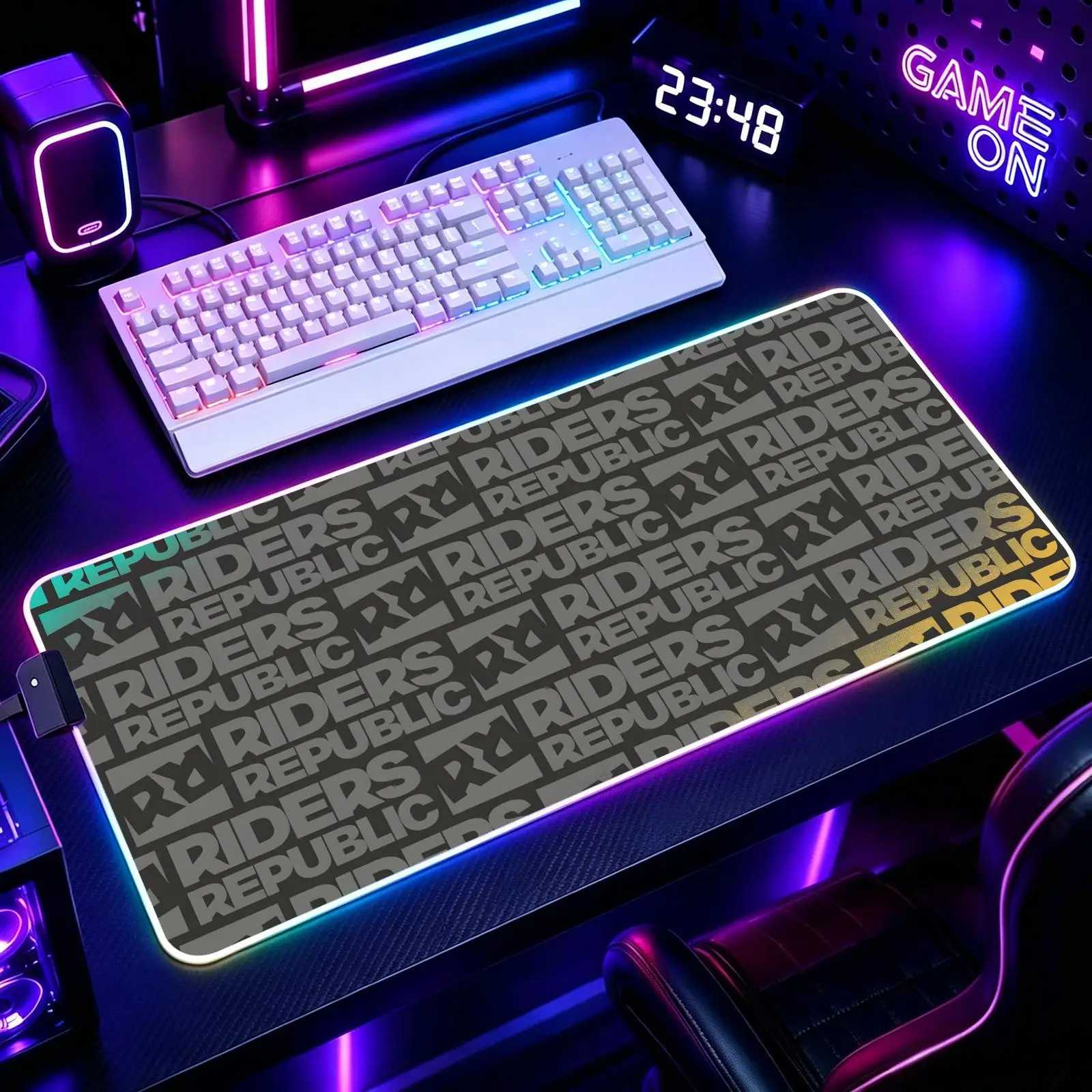 Mouse Pad RGB Color Changing Gaming Mouse Pad, Stitched Edges, XXL Large Keyboard Desk Mat hot game Riders Republic