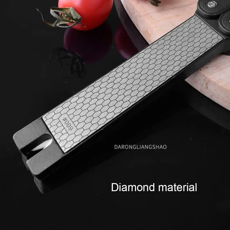 Hand-held Black Sharpeners Folding Design Double-sided Design 91g Emery Kitchen Knives Sharpening Stone Labor-saving Asb Handle