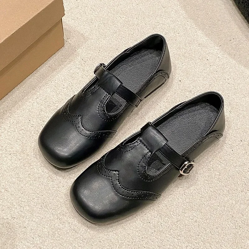 

Hot Seller British Style Flat Small Leather Shoes Women 2025 Spring/Autumn New Round Head Mary Jane Single Shoes Sneakers Women