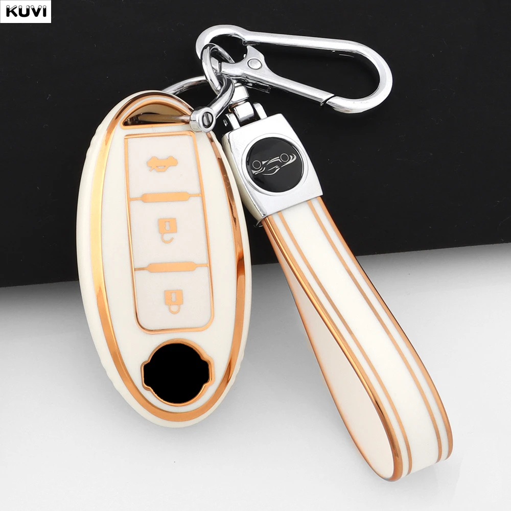 TPU Car Key Case Cover Keychain For Nissan Qashqai X-Trail T32 T31 Juke J10 J11 Kicks Tiida Pathfinder Note For Infiniti Holder