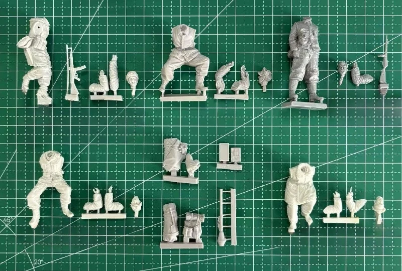Kit de modèles en résine moulée sous pression, échelle 1/35, troupes et accessoires de montagne allemandes de la seconde guerre mondiale, 5 figurines (sans moto), non assemblé, non peint