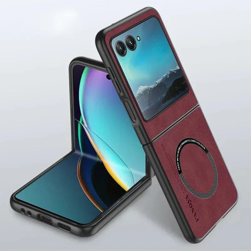 Luxuriöse Schafsleder-Flip-Handyhülle für Motorola Moto Razr 70 Ultra 60 50 40 Razr Ultra 2026 2025 2024 2023 Magnetische Abdeckung – Detail 8