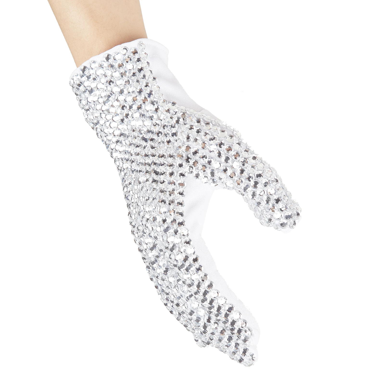 Billie Jean Classico MJ Michael Jackson Strass Ultimate Collection Guanto Di Cristallo Fatti A Mano 100% Singolo Lato