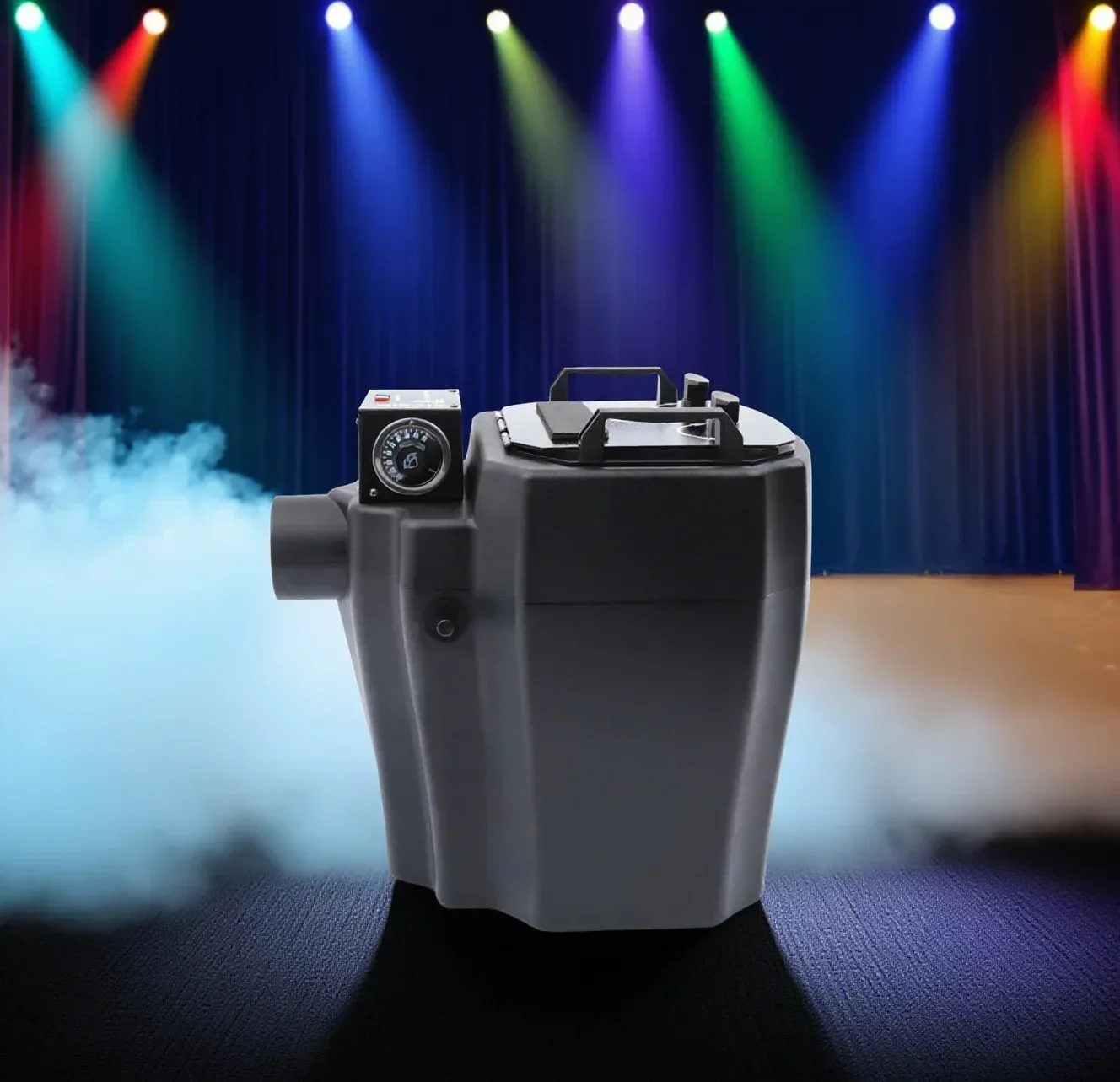 ماكينة ضباب الثلج الجاف بقدرة 4 كيلو وات من الفولاذ المقاوم للصدأ باللون الأسود، تغطية كبيرة بطول 2152 قدمًا، ذكاء لعروض المسرح الكبير #2