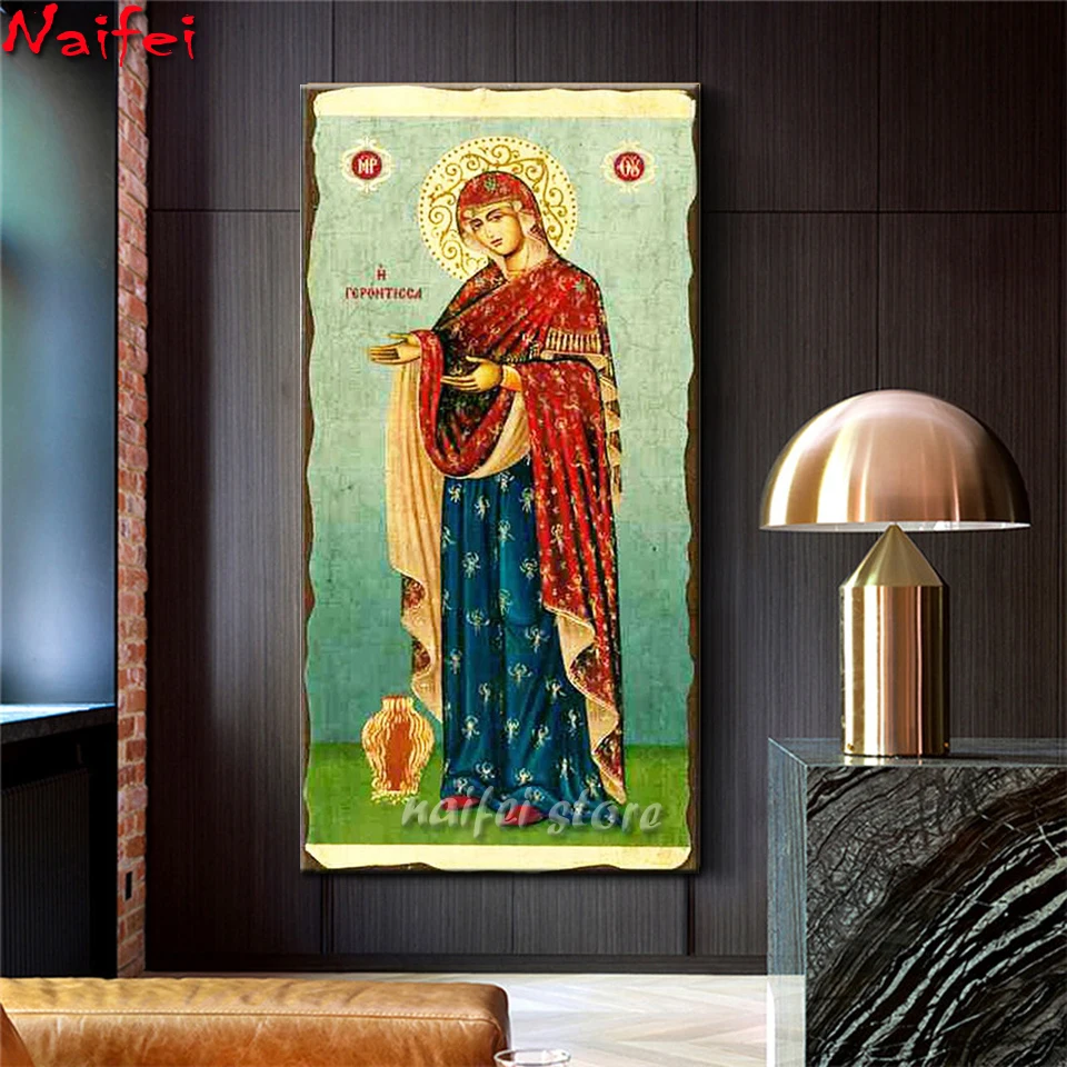 

Полный квадратный круглый дрель 5D DIY алмазная живопись Дева Мария вышивка крестиком мозаика большое искусство алмазная вышивка филония