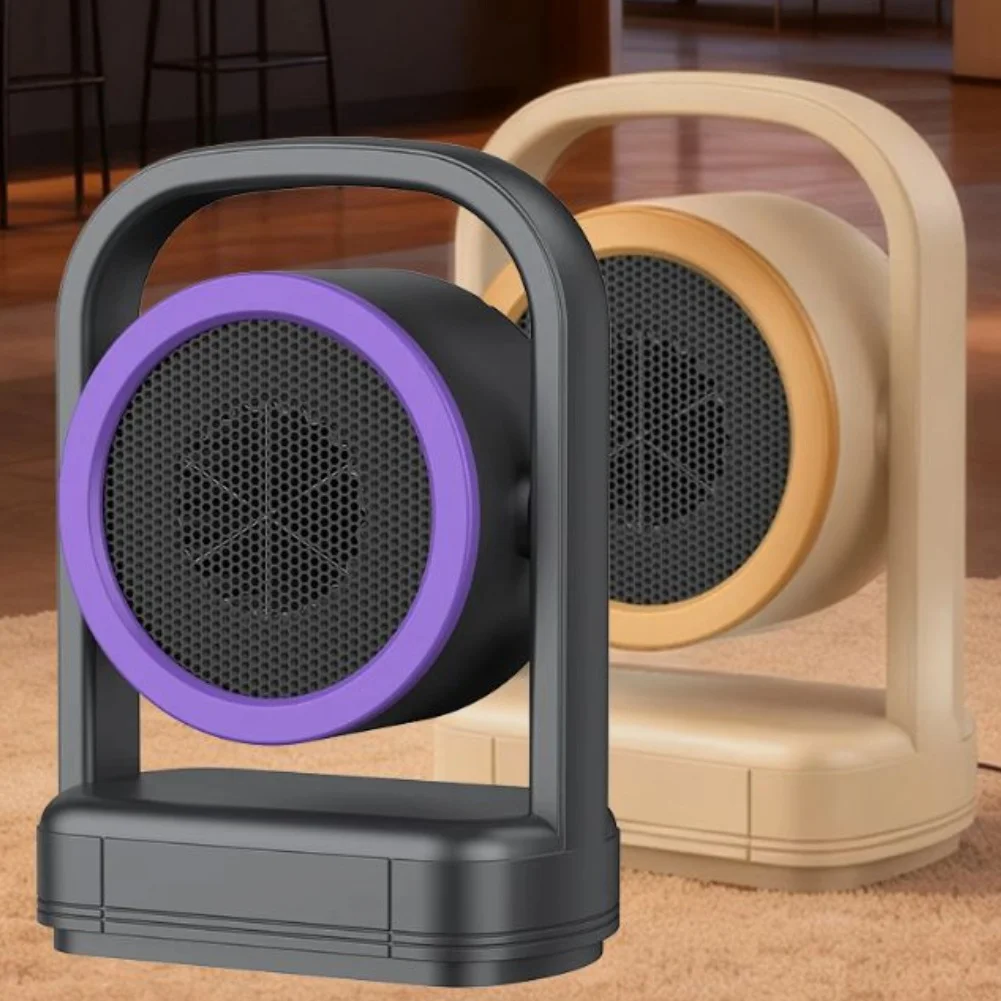 1 Piece Portable Desktop Fan Heater Quick Heating Low Noise Saving For Dorm Room Clothes Drying Space Warmer Gray