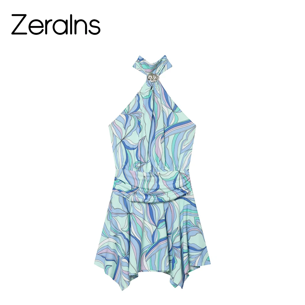 Image of ZERAINS 2026 Sommer Neuheiten: Modisches, elegantes und süßes rückenfreies Neckholder-Kleid mit ausgestelltem Rock