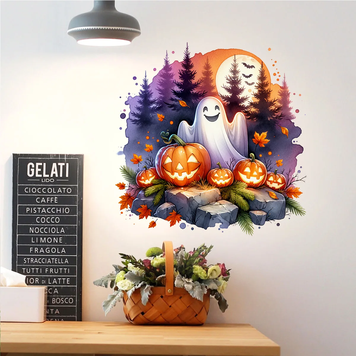 

Pumpkin Head Wall Stickers Living Room Sofa Background Wall Bedroom Holiday Door Stickers Halloween Ghost Stickers M1300