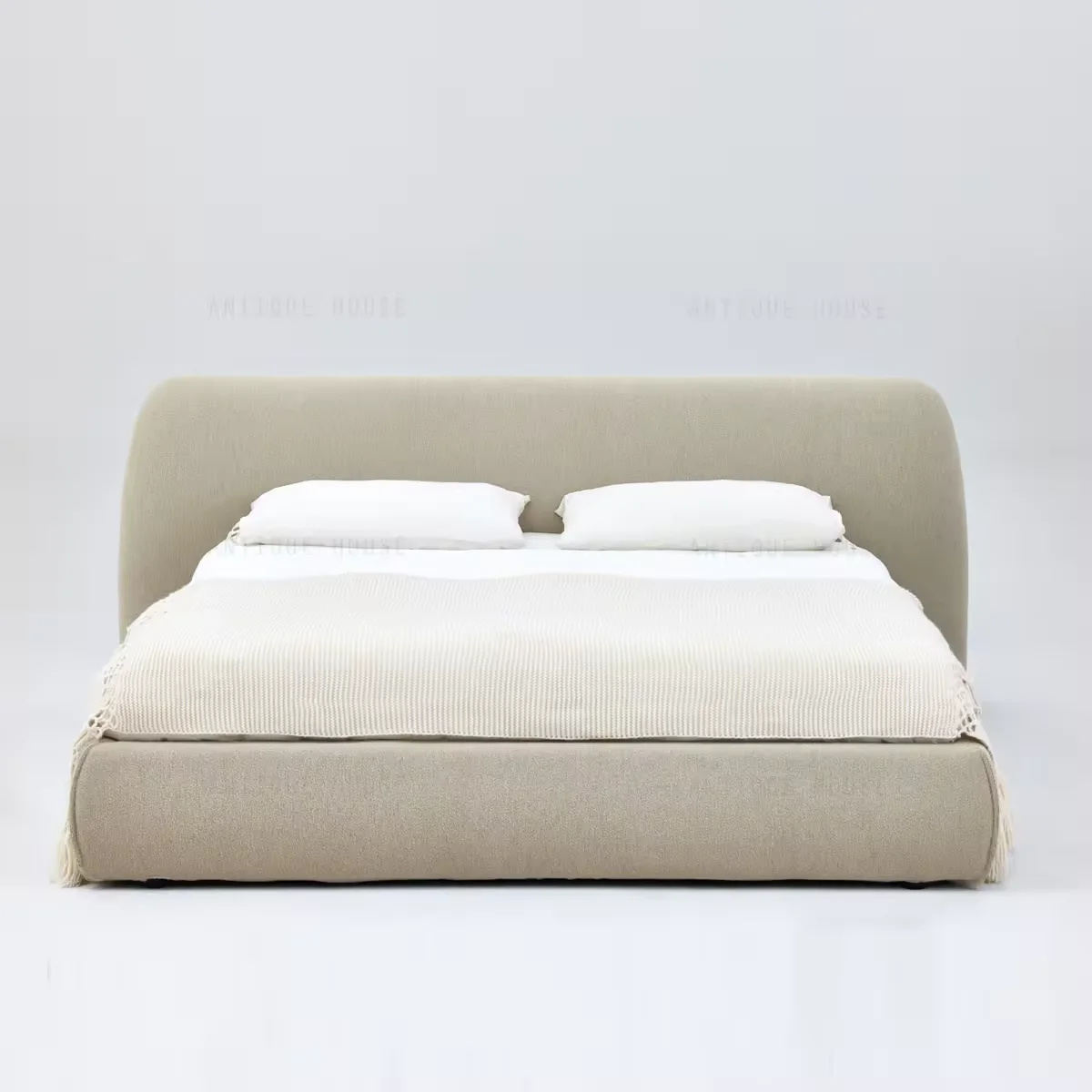 Modern Luxury Bed Bedroom Furniture Up-Holstered Double Bed Set King Queen Sizes Wooden Frame Leather Storage Bedroom Use