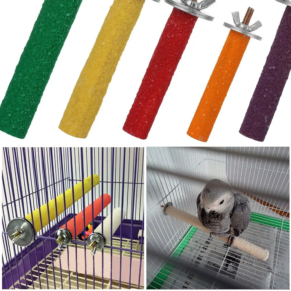 Hot Wood Animals Bird Cage Bites Gnawing Chew Toy Paw Grinding Parrot Perches Stand Station Platform Pet Supplies