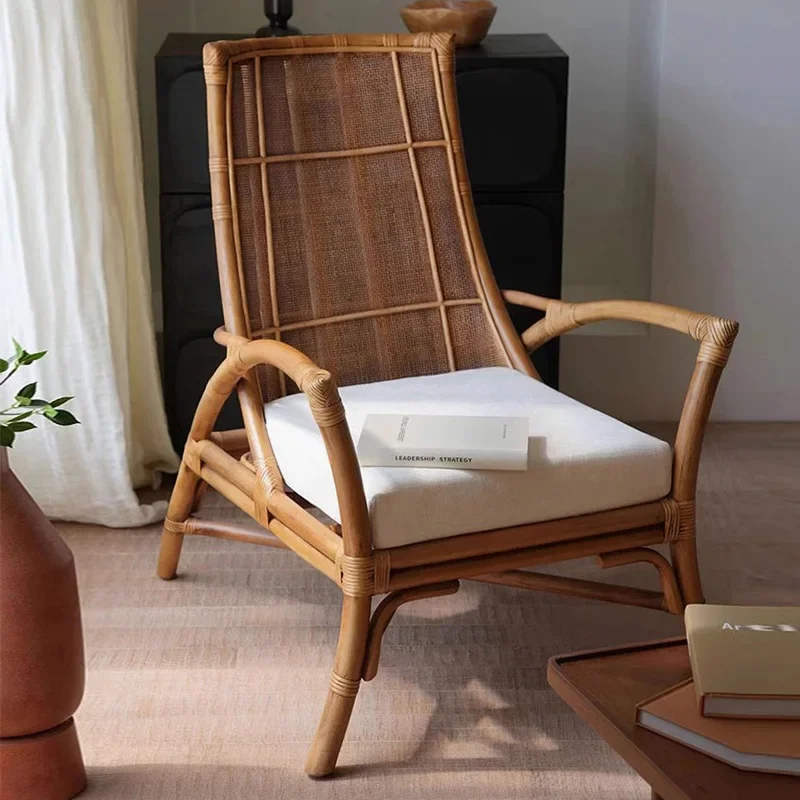 

Rattan sofa natural rattan leisure chair, modern simple Japanese designer homestay rattan chair