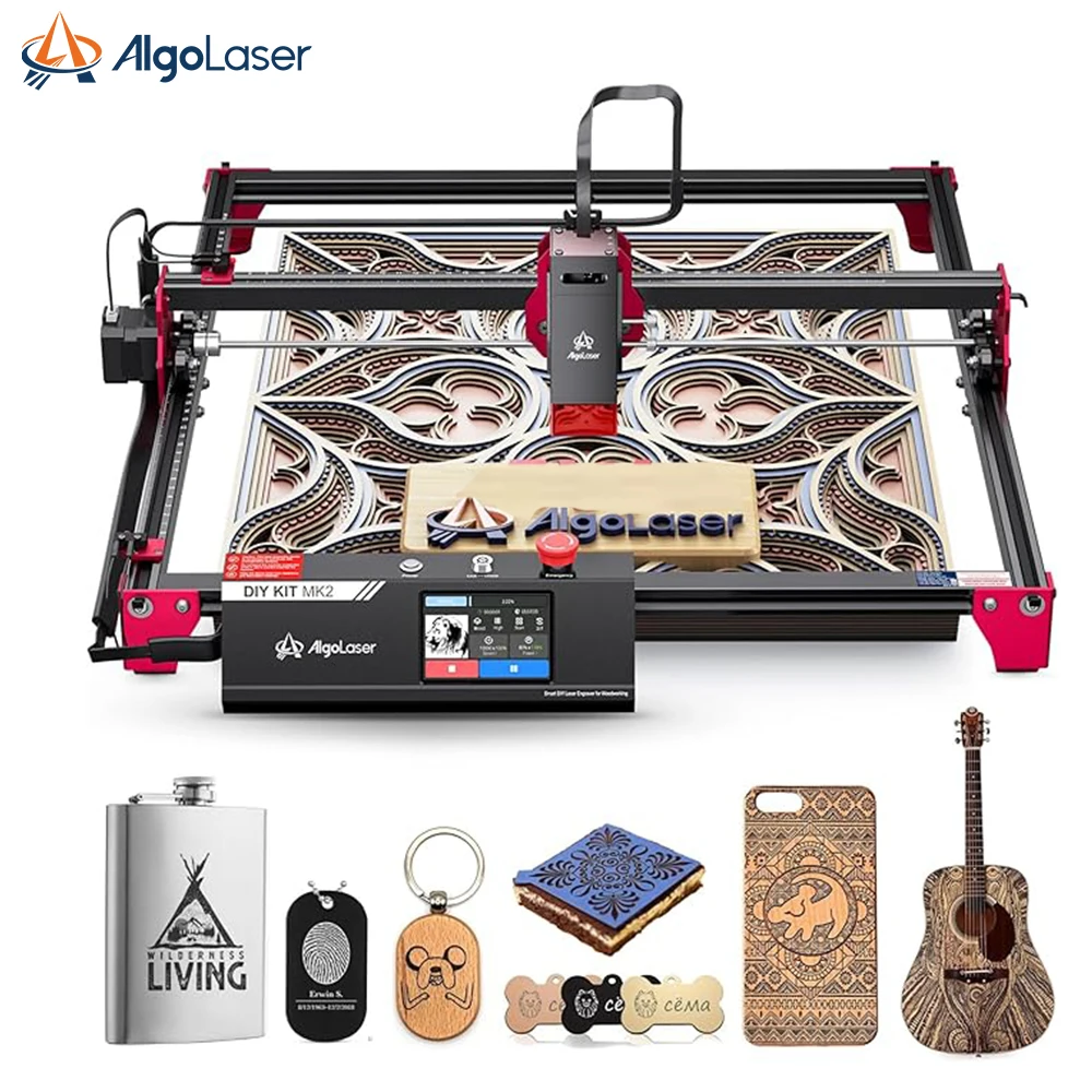 AlgoLaser AlgoOS Control DIY KIT MK2 10W Laser Engraver Cutter Machine 3.5Inch Touch Screen Engrave Stainless Steel Wood Acrylic