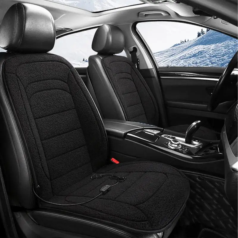 12V Winter Auto Universal Comfort Heated Seat Cover With Backrest Fast Heatin Heating Car Seat Cushion Warm Seat Protector Pad