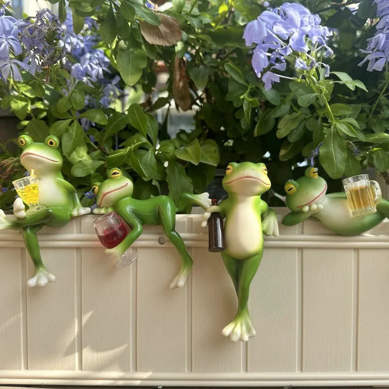 

Очаровательный креативный орнамент в виде лягушки из смолы, имитация фигурки животного для стеклянного края аквариума, подвесной уличный садовый цветочный горшок, декор